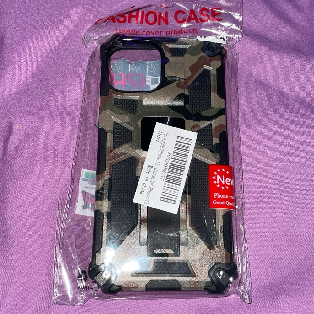 NEW Arm Green Camo case for Apple iPhone 13 Case for iPhone 13 say 14 on packge